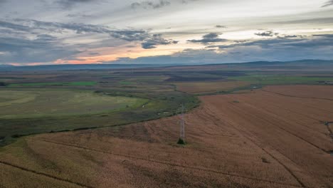 Luftüberführung-Landwirtschaftliche-Felder-In-Der-Landschaft-Rumäniens