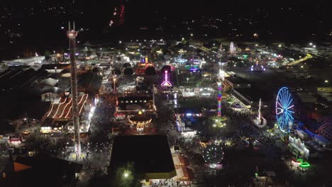 Aerial-View-Of-Colorful-State-Fair-Rides-At