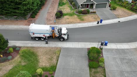 Side-aerial-view-of-a-dump-truck-loading