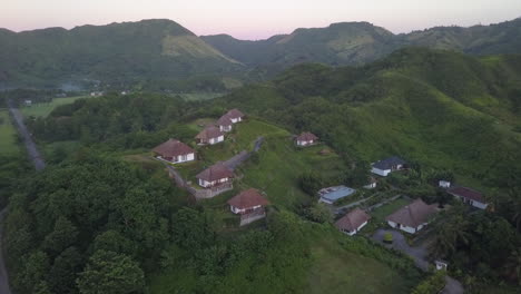 Orbiting-aerial-of-Lombok-jungle-hilltop-villa-Mawan