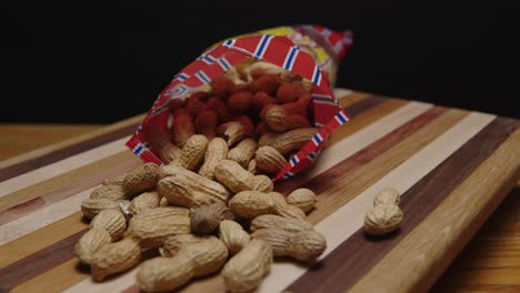 bag-of-peanuts-spinning-on-a-cutting-board