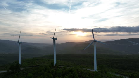 Aerial-drone-view-of-row-of-wind-turbine