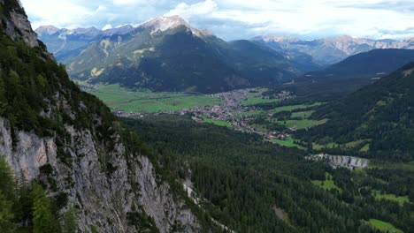 Beautiful-drone-shot-Bavarian-Alps-in-Germany-with