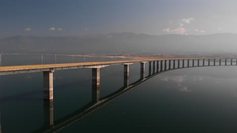 Low-Aerial-Shot-of-Long-Lake-bridge-With