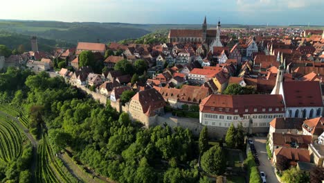 Aerial-view-beautiful-old-German-town-in-Bavaria