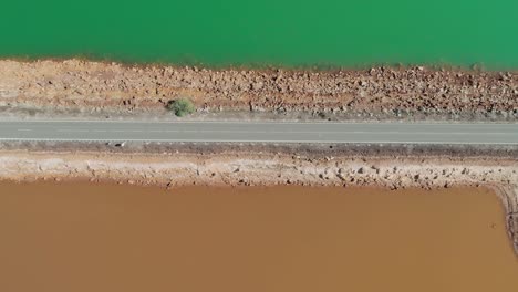 Aerial-top-down-view-a-highway-crossing-the