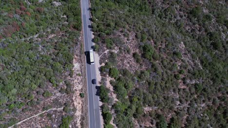 Sightseeing-in-Sardinia's-coastal-countryside-Drone-flight-over