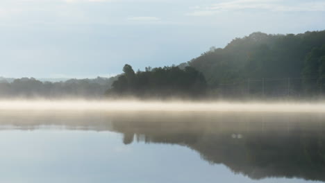 Slowmotion-shot-of-morning-fog-on-the-water