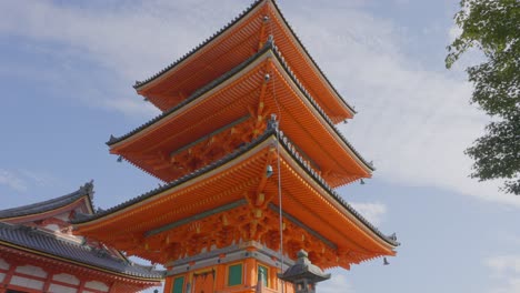 Cinematic-shot-of-a-red-pagoda-with-a