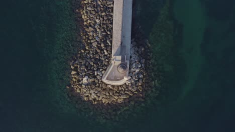 Aerial---Top-down-shot-of-the-Lighthouse-of