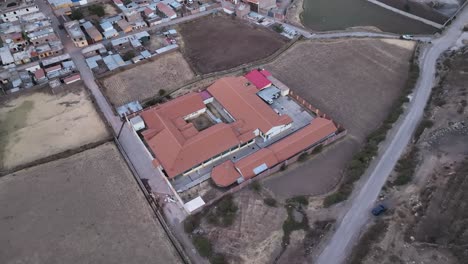 Aerial-birdeye-drone-shot-from-a-factory-in