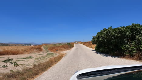 Camino-Recto-En-Grecia-Caluroso-Día-De-Vacaciones-Con