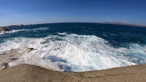 Mediterranean-Sea-shore-in-Greece-foam-and-huge