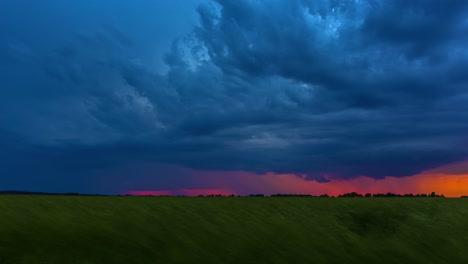 Time-lapse-shot-covering-sky-after-orange-sunset