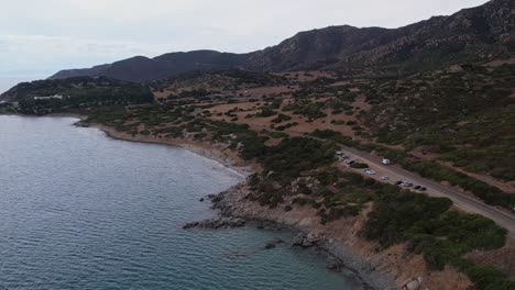 Road-at-the-Sardinian-coastline-in-Italy-near