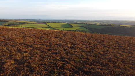 Sunset-Drone-Aerial-Footage-Over-Moor-with-Rolling