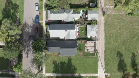 Ansicht-über-Corktown-Nachbarschaftshäusern-In-Detroit-Michigan