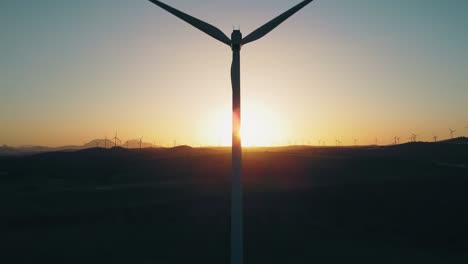 Wind-Turbine-Blade-and-Tower-Silhouette-Spinning-at