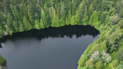 Top-down-rotating-aerial-shot-of-Fragrance-Lake
