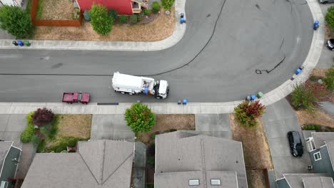 Elevated-view-of-a-public-utility-truck-picking