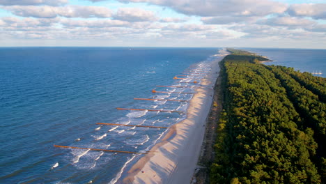 Aerial-view-of-Sea-Jetties-with-sandy-beach