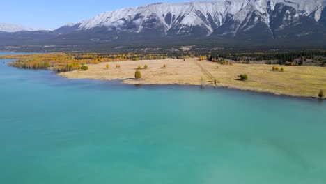 Blue-Lake-with-Aspen-Tress-and-Mountains-At