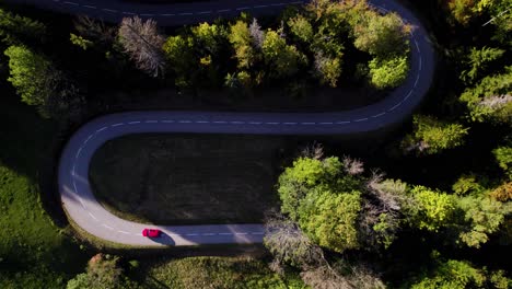 Aerial-shot-of-a-U-turn-in-the-French