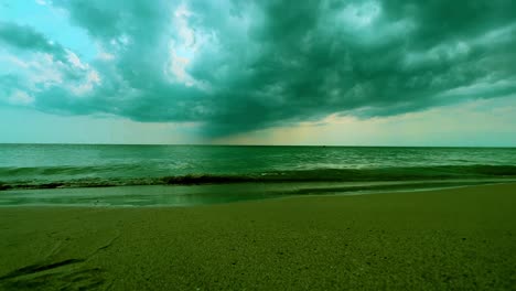 Cloudy-sky-and-clouds-over-calm-sea-and