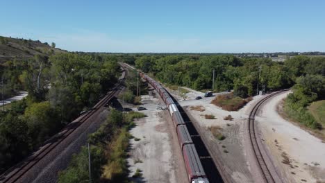 Drone-flying-above-and-following-a-train-as