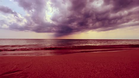 Cloudy-sky-and-clouds-over-calm-bloody-sea