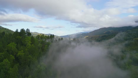Eine-Filmaufnahme-Eines-Hügels-Mit-Nebel