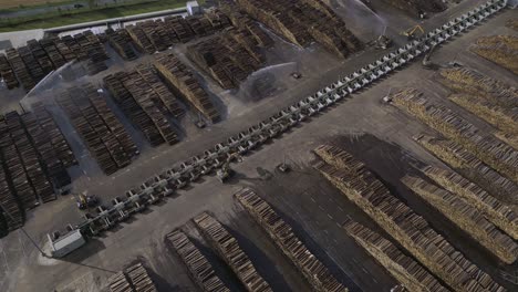 Aerial-shot-of-a-timber-warehouse-in-which