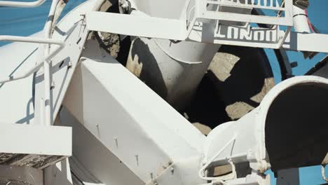 Close-up-of-Concrete-Mixing-Truck-Mixing-Concrete