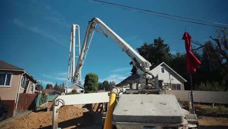 Concrete-Pumping-Truck-Shaking-as-it-Pumps-Concrete