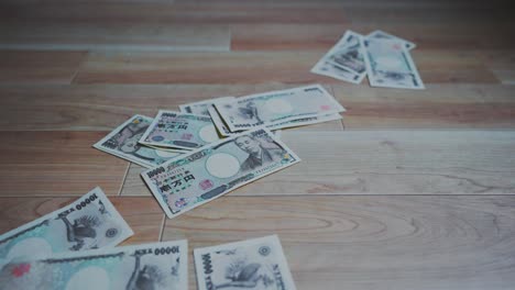 Shot-of-some-bank-notes-of-Japanese-currency
