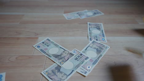 Shot-of-some-bank-notes-of-Japanese-currency