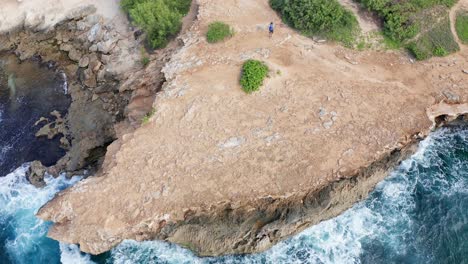 Aerial-Shot-of-Poipu-area-beach-waves-crashing