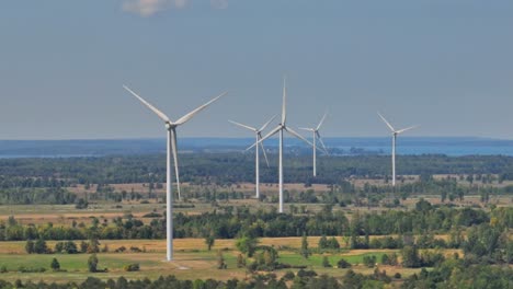 Aerial-wind-mills-during-summer-day