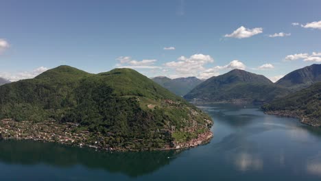 Vista-Aérea-Del-Lago-Lugano-Desde-Porto-Ceresio