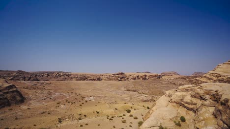 Endless-view-on-Petra-desert-landscape,-Middle-East-nature-in-Jordan