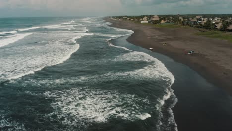 El-Paredon-Surfing-Beach-In-Guatemala-On-A-Cloudy-Day---drone-shot