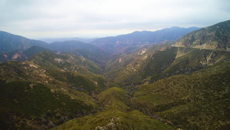 Drone-footage-of-lush-ravine-in-Angeles-National-Forest-southern-California