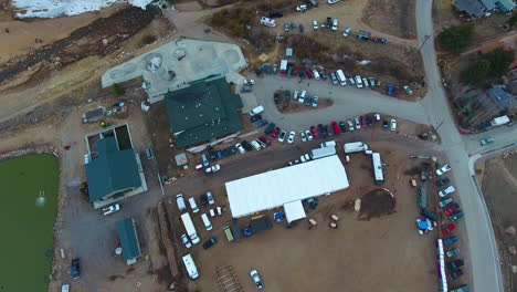Aerial-footage-of-Nederland-Colorado-at-the-site-of-Frozen-Dead-Guy-Days-Festival