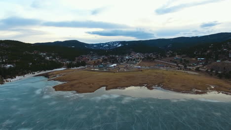 Aerial-footage-of-Barker-Meadows-Reservoir-in-Nederland-,Colorado