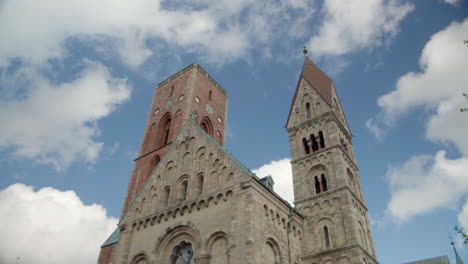 Ribe-Cathedral-Church-in-Denmarks-oldest-City-against-blue-Sky