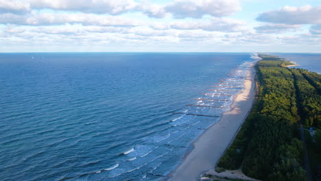 Aerial-View-Along-Coastal-Beach-Wladyslawowo-In-Pomerania-Province