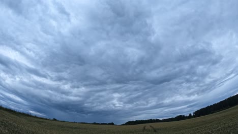 Wide-shot-of-dense-storm-clouds-time-lapse