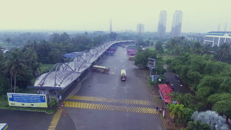 Drone-Shot-of-Vytilla-Mobility-Hub-Bus-Station-in-the-morning