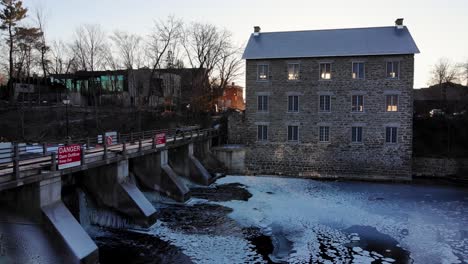 A-slow-cinematic-movement-showcasing-Watson's-Mill-in-the-small-town-of-Manotick-near-Ottawa