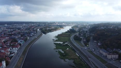 Drone-shot-of-Kaunas-city